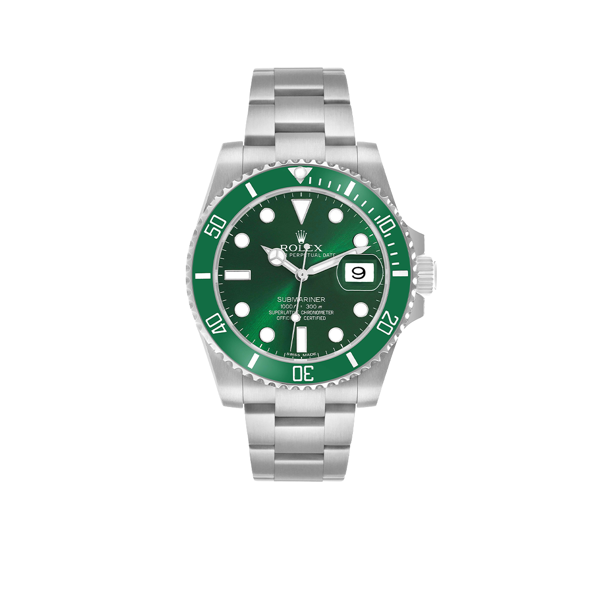 Submariner 40mm Hulk Steel Green Dial Bezel Mens Watch 116610LV