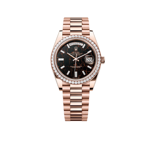 Day-Date 40 228345RBR Rose Gold Eisenkiesel Diamond Dial Diamond Bezel