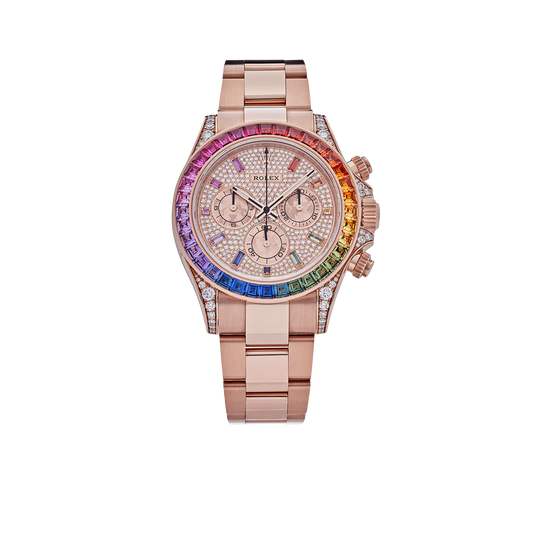 Daytona 116595RBOW Rainbow Rose Gold Pave Diamond Dial Sapphire Bezel