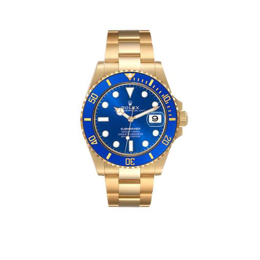 Submariner 41mm Yellow Gold Blue Dial Bezel Mens Watch 126618