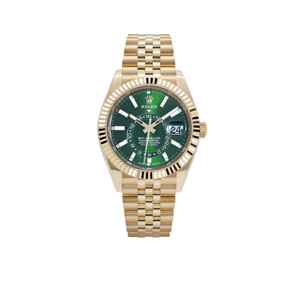 Sky-Dweller 42mm Yellow Gold Bright Green Dial Jubilee 336938 (2025)