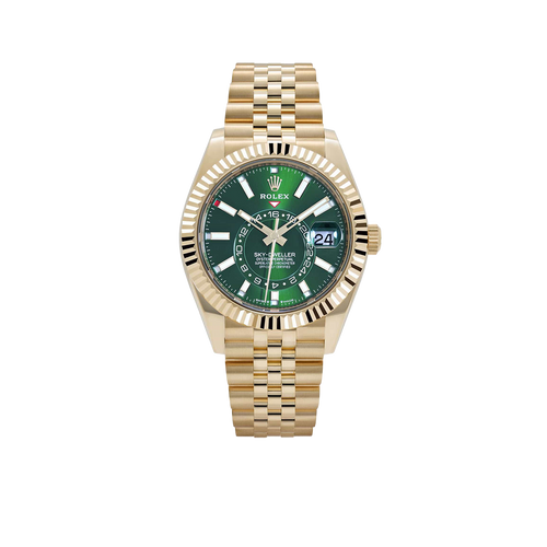 Sky-Dweller 42mm Yellow Gold Bright Green Dial Jubilee 336938 (2025)