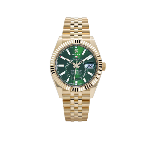 Sky-Dweller 42mm Yellow Gold Bright Green Dial Jubilee 336938 (2025)
