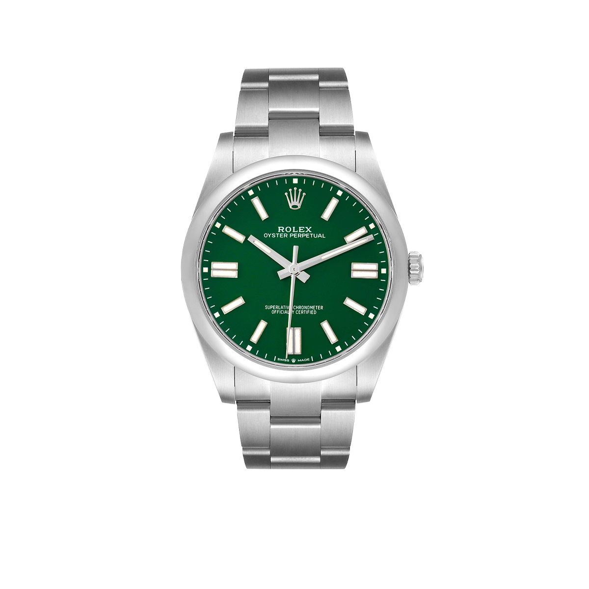Oyster Perpetual 41mm Green Dial Steel Mens Watch 124300