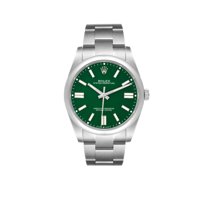 Oyster Perpetual 41mm Green Dial Steel Mens Watch 124300