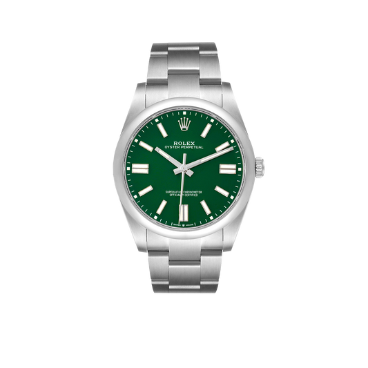 Oyster Perpetual 41mm Green Dial Steel Mens Watch 124300