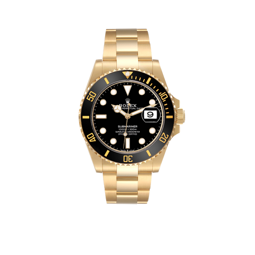Submariner 41mm Yellow Gold Black Dial Bezel Mens Watch 126618