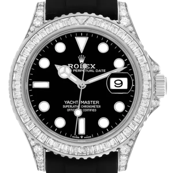 Yacht-Master 42mm White Gold and Diamond-Set / Black / Oysterflex
