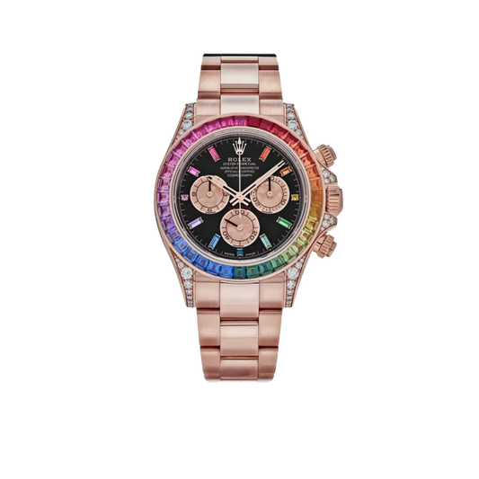 Daytona 116595RBOW Rainbow Rose Gold Black Dial Sapphire Bezel