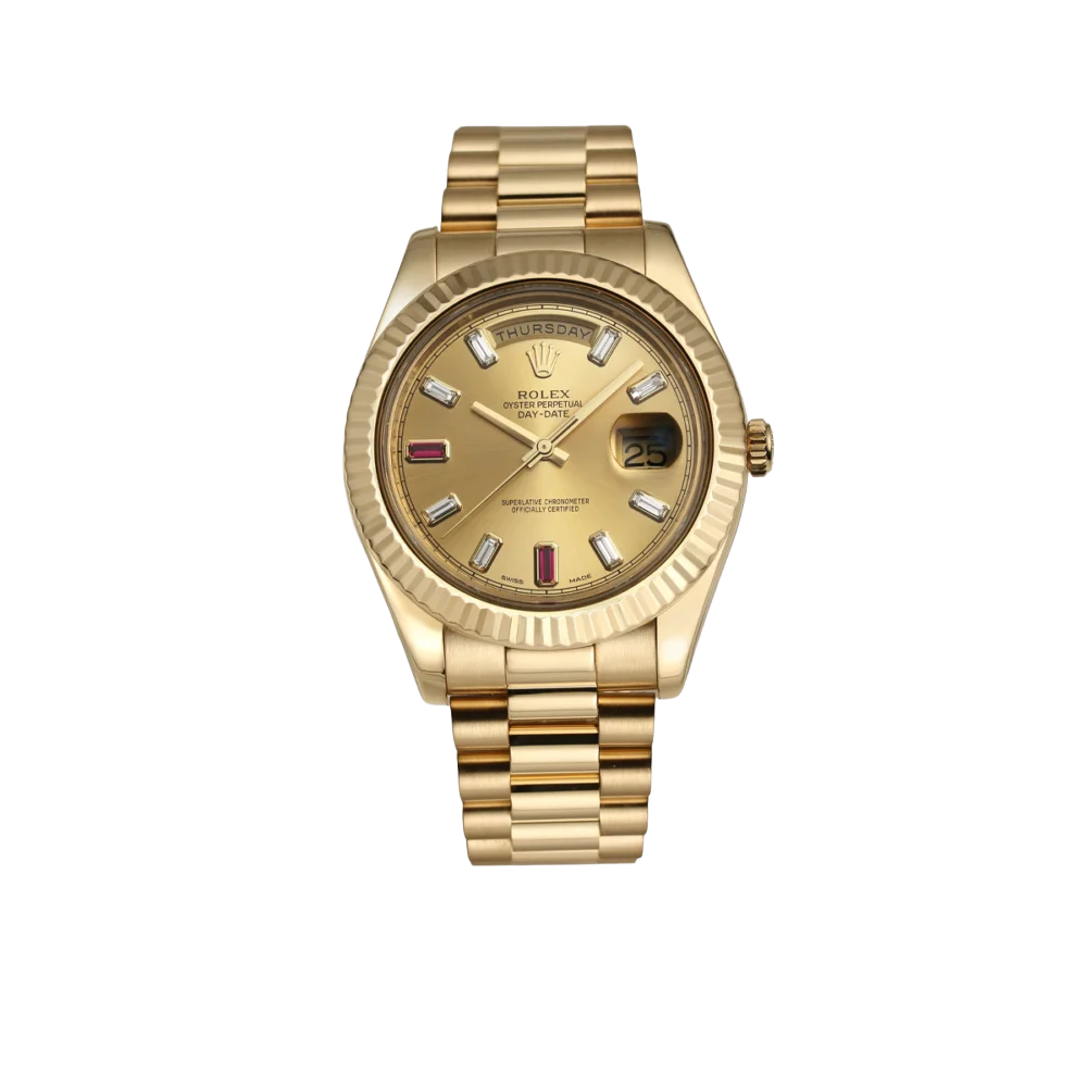 President Day-Date II 41mm 218238 18k Yellow Gold & Ruby Dial