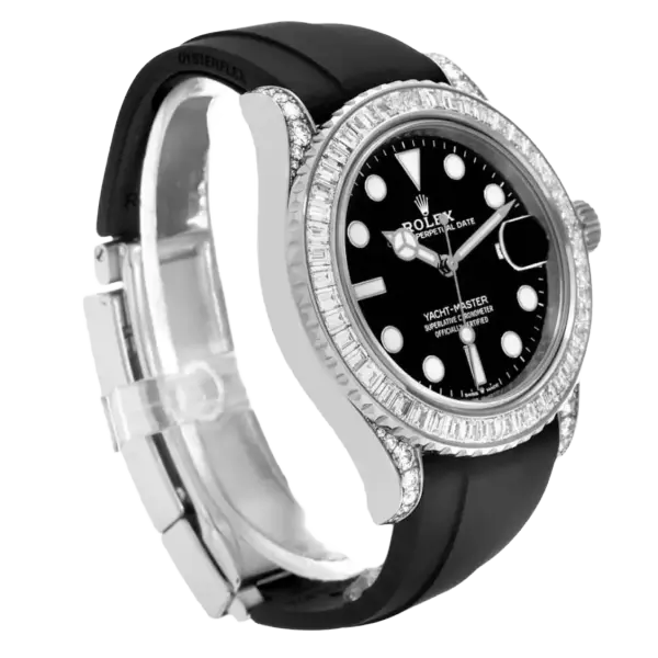 Yacht-Master 42mm White Gold and Diamond-Set / Black / Oysterflex