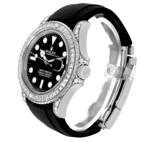 Yacht-Master 42mm White Gold and Diamond-Set / Black / Oysterflex