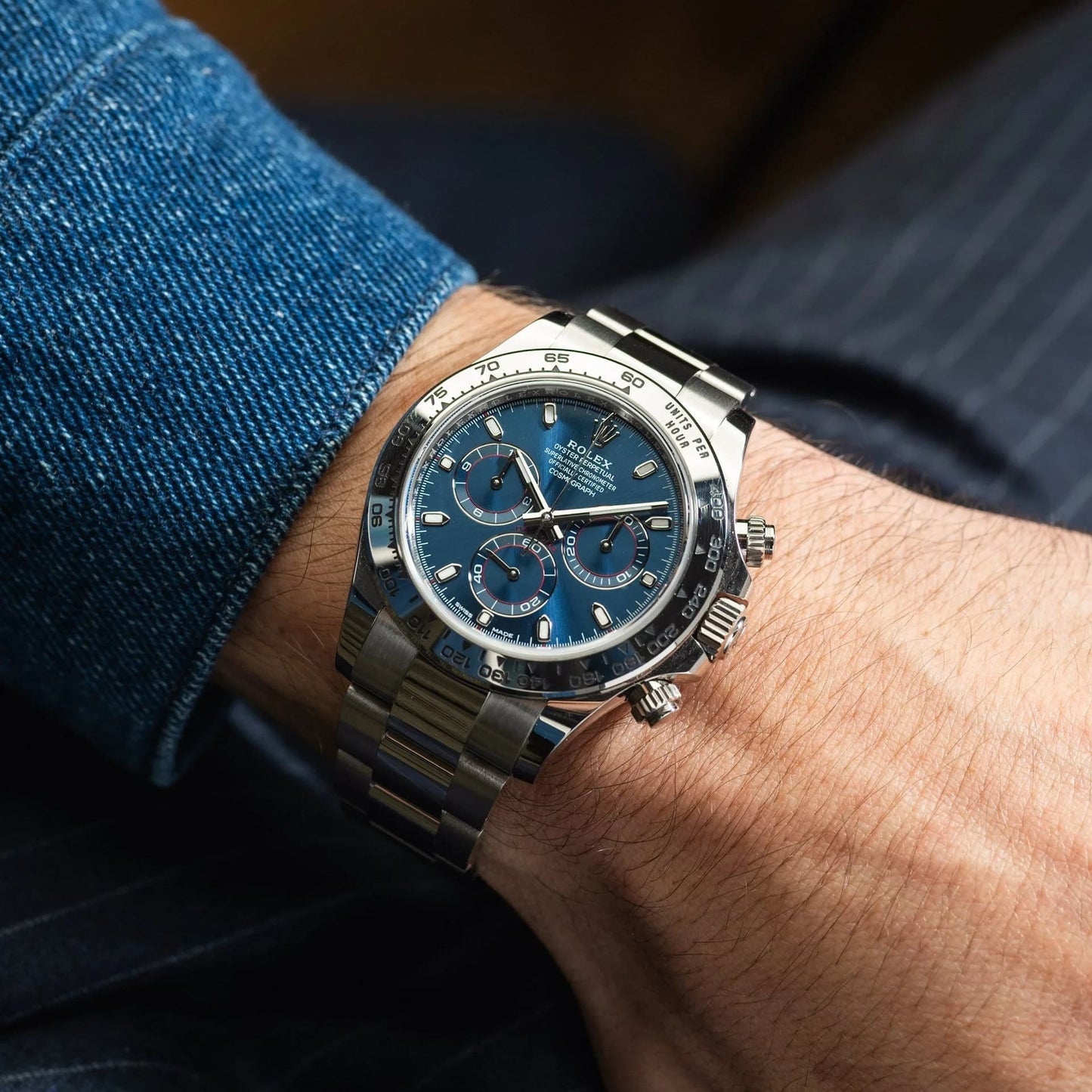 Daytona Blue Dial 40mmWhite Gold Chronograph Mens Watch 126509