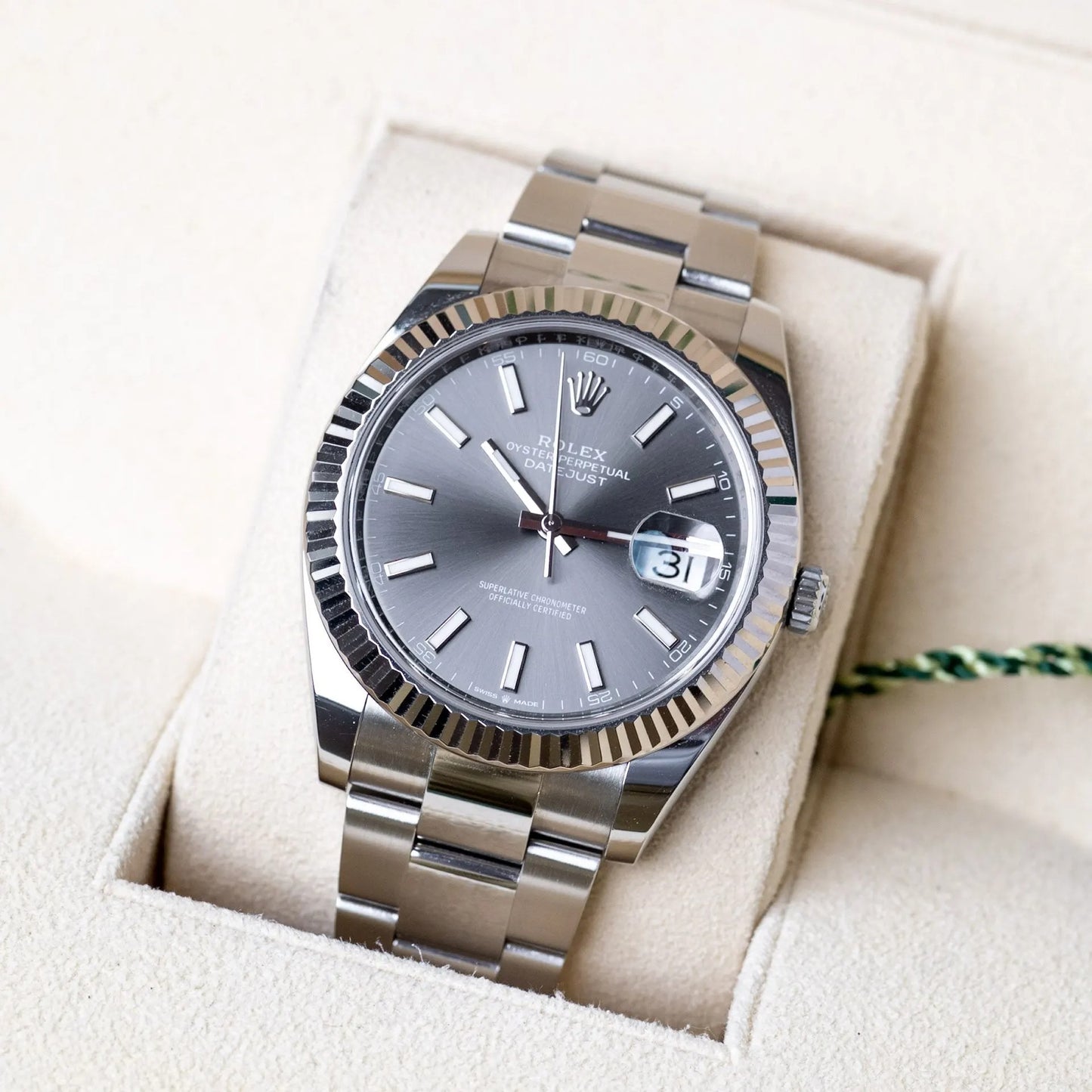 Datejust 41 mm Stainless Steel Slate Dial Oyster M126334-0013 New