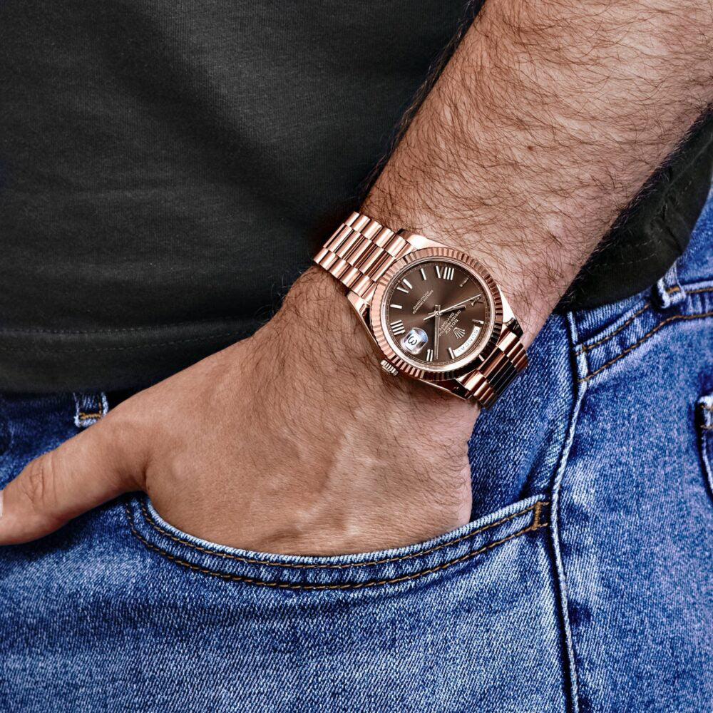 Day-Date 40mm 228235 Rose Gold Chocolate Roman Dial (2025)