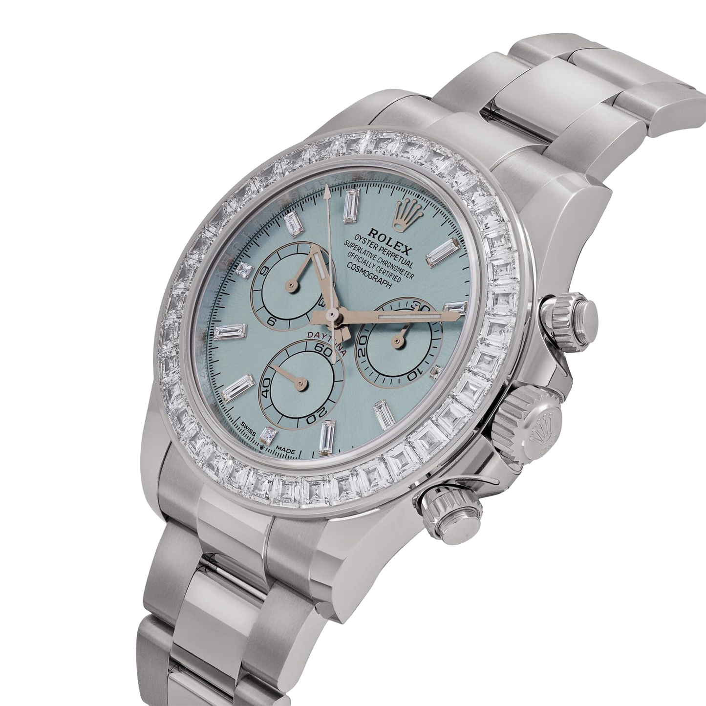 Daytona 126576TBR Platinum Ice Blue Diamond Dial Diamond Bezel