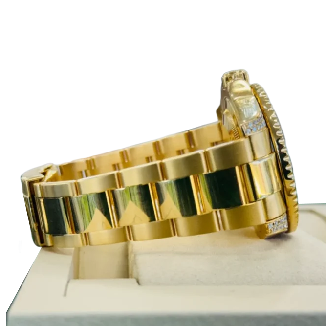 GMT-Master II 40mm Yellow Gold Pepsi Bezel Diamond Set Watch 116718LN