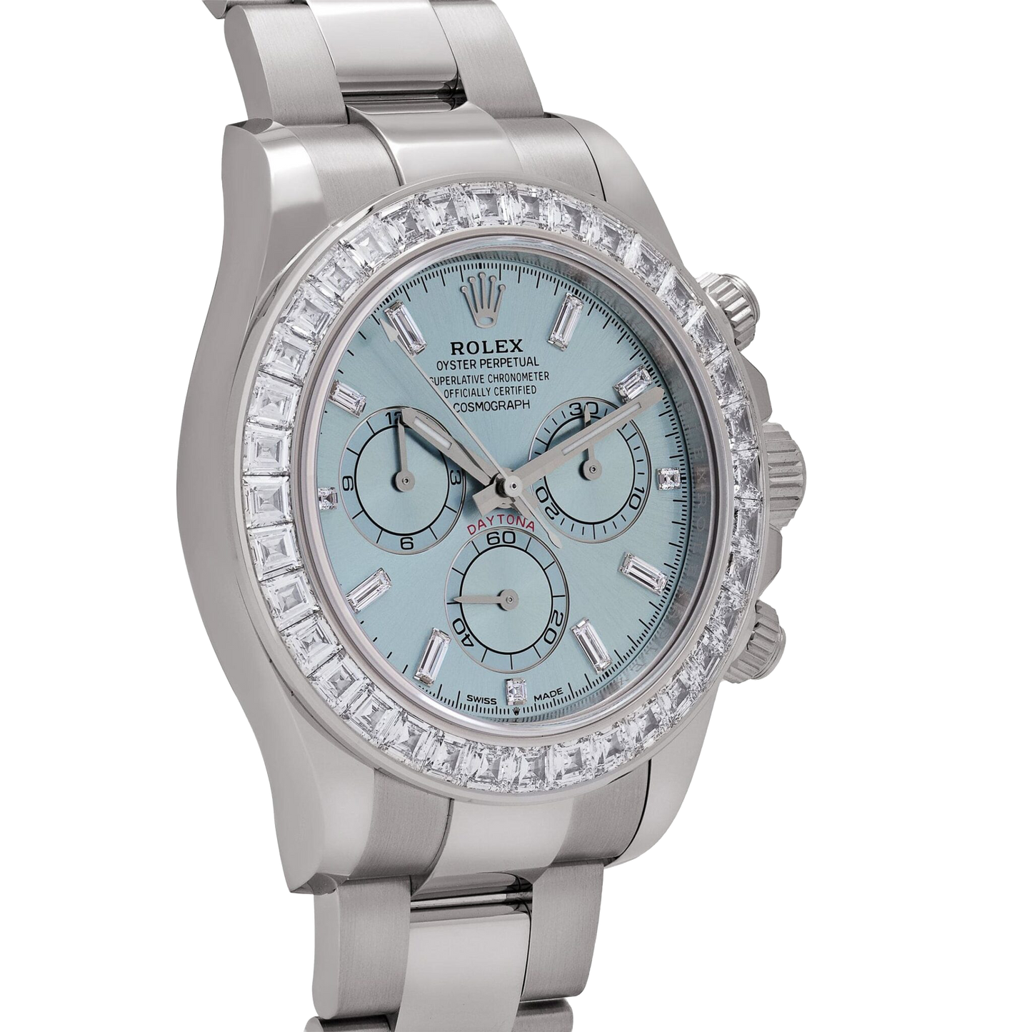 Daytona 126576TBR Platinum Ice Blue Diamond Dial Diamond Bezel