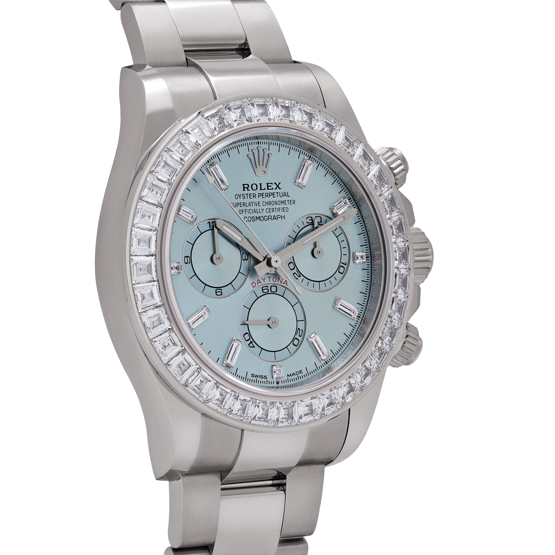 Daytona 126576TBR Platinum Ice Blue Diamond Dial Diamond Bezel