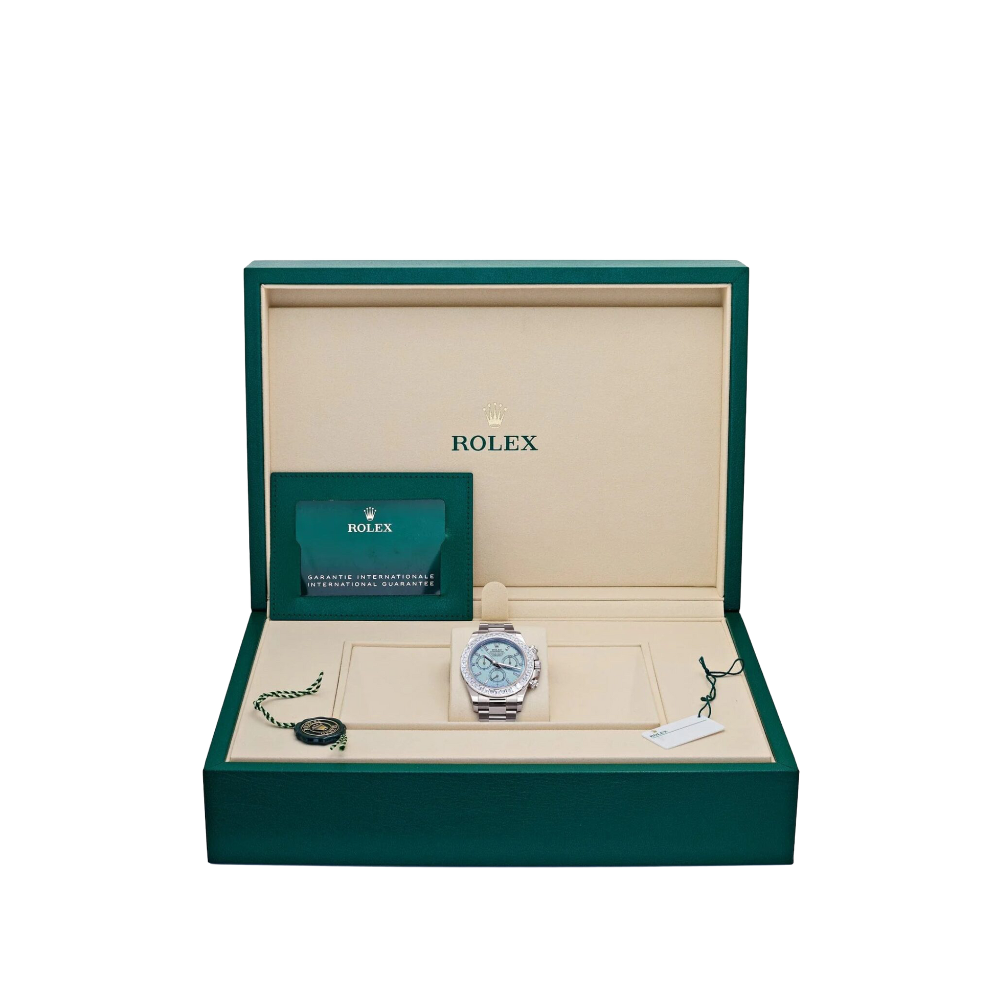 Daytona 126576TBR Platinum Ice Blue Diamond Dial Diamond Bezel
