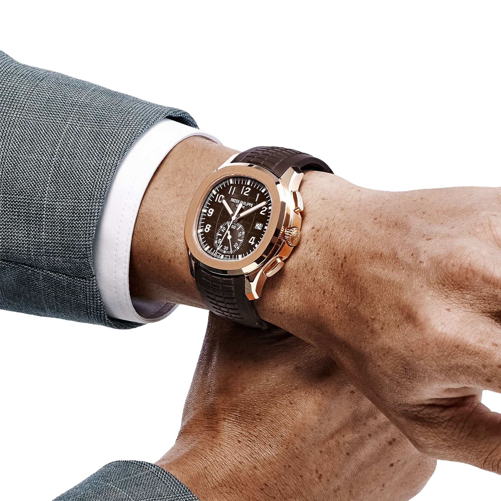 Aquanaut 42mm 5968R-001 Chronograph Rose Gold Brown Dial
