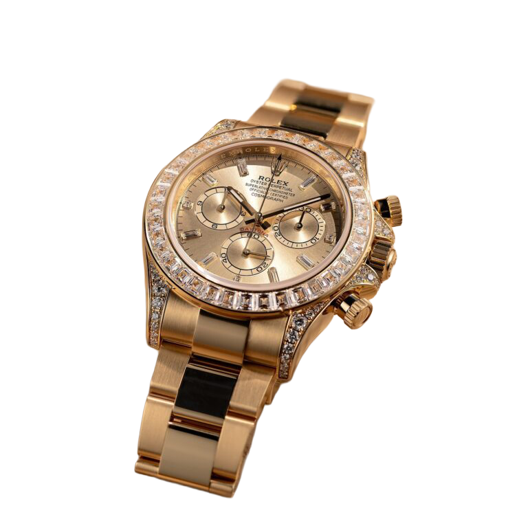 Daytona 18K Yellow Gold Gold Sundust Dial Diamond Bezel Oyster Bracelet 40 mm 126598TBR