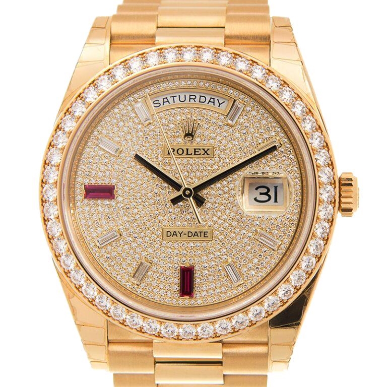 Day-Date 40mm Yellow Gold Diamond Ruby Pave Dial Diamond Bezel 228348RBR