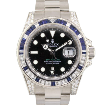GMT-Master II, Reference 116759SA White Gold Diamond And Sapphire