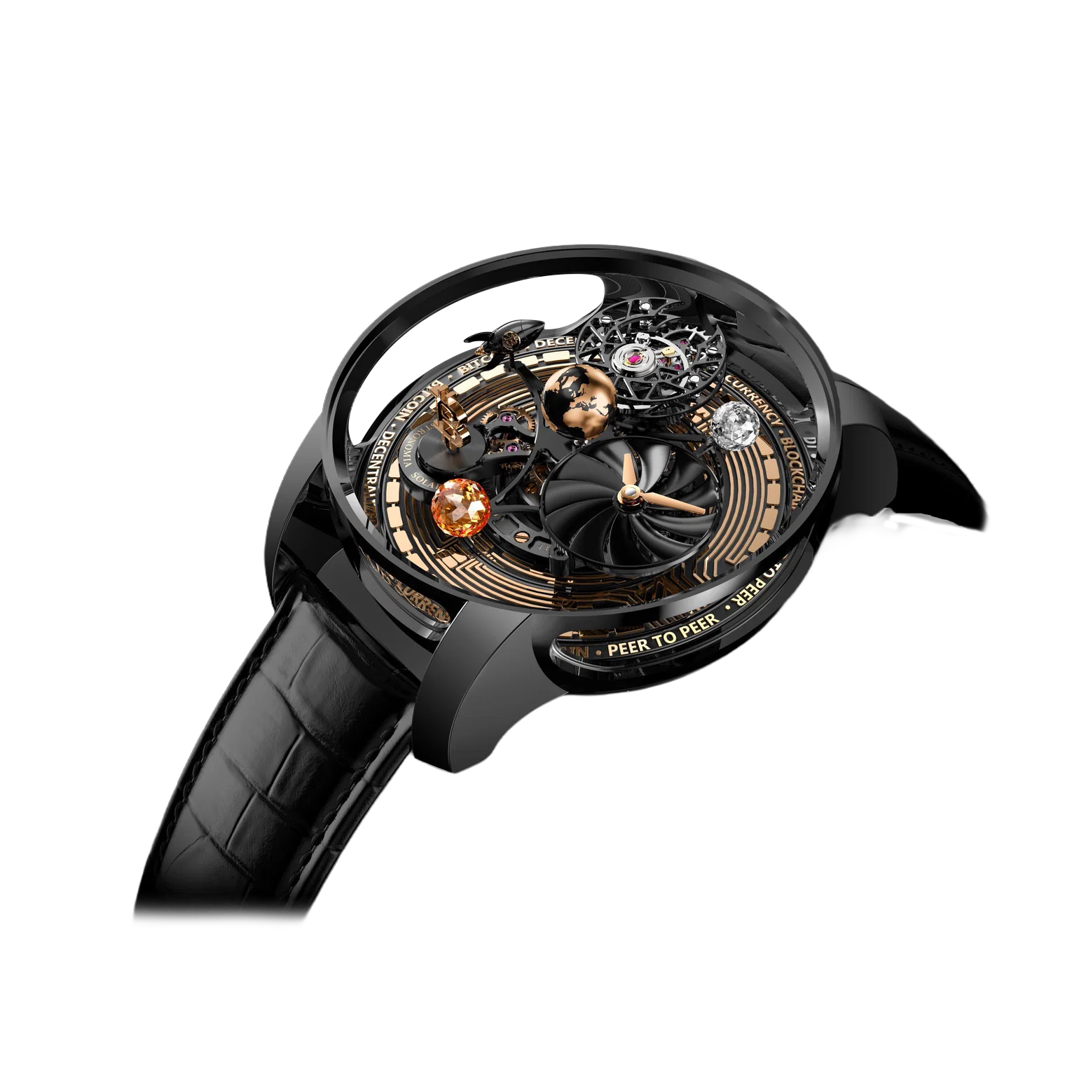 Astronomia Solar Bitcoin 44mm Black DLC, Titanium Manual Winding AS310.21.AB.AA.A