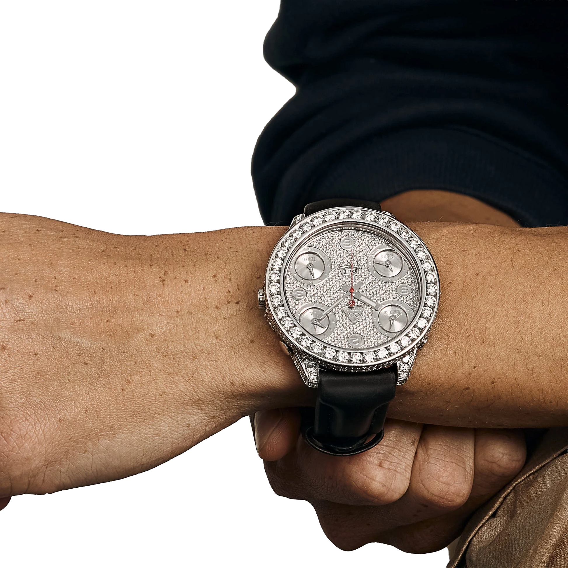 Five Time Zone Steel Diamond 40mm JCM-30