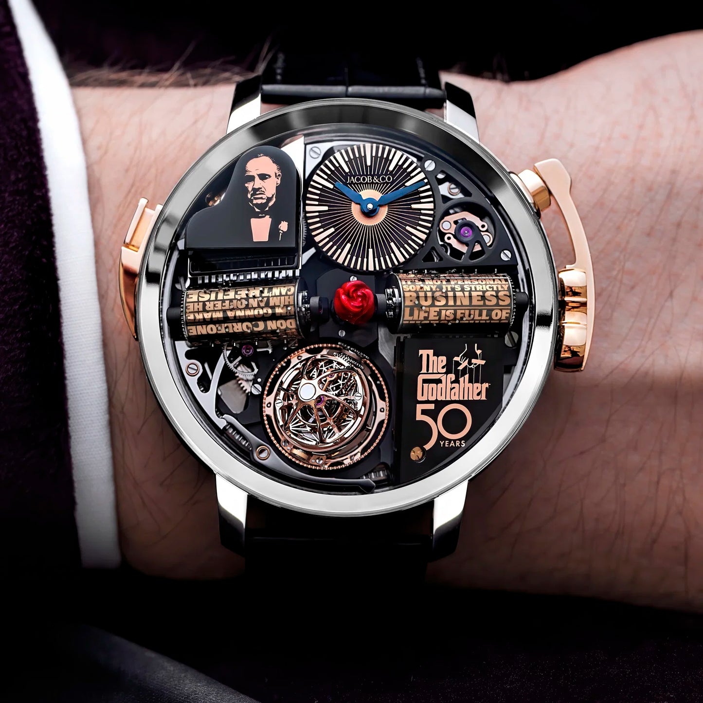 Opera Godfather 50th Anniversary 49mm White Gold Manual Winding OP110.30.AA.AA.A