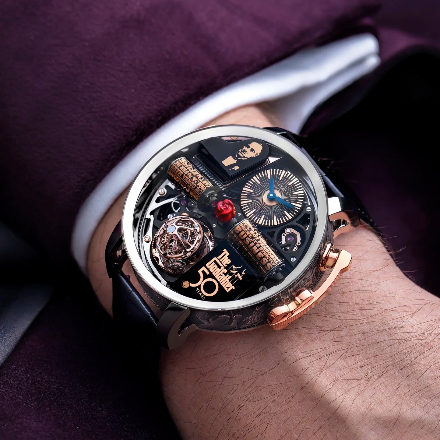 Opera Godfather 50th Anniversary 49mm White Gold Manual Winding OP110.30.AA.AA.A
