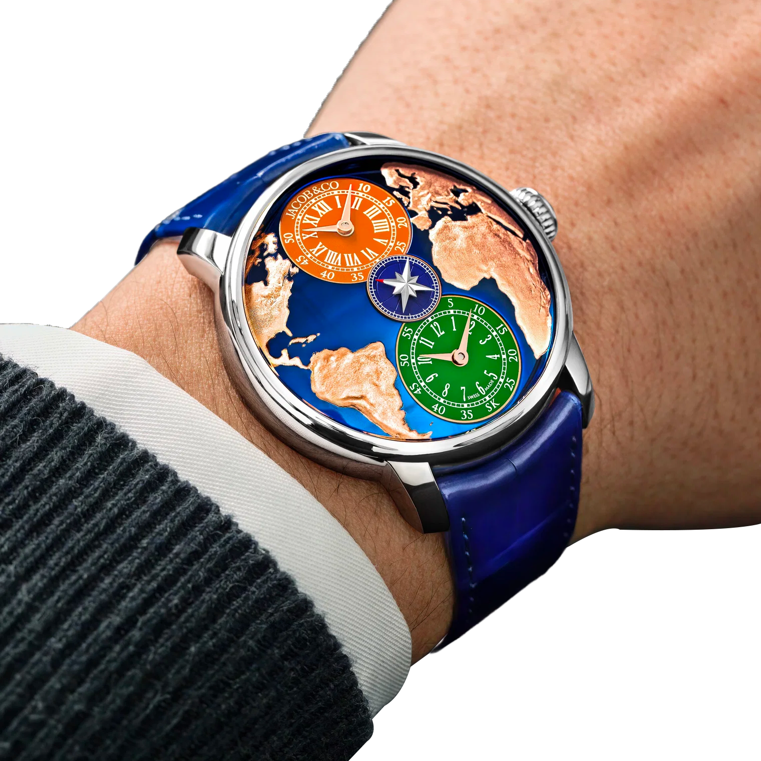 The World Is Yours Dual Time Zone Salman Khan 43mm Stainless Steel Automatic Winding DT100.10.AB.AA.ABALA