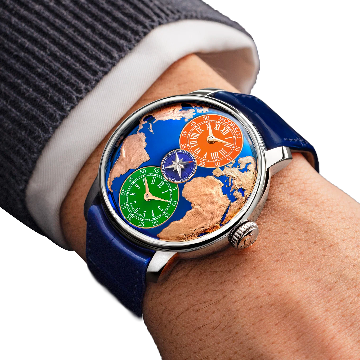 The World Is Yours Dual Time Zone Salman Khan 43mm Stainless Steel Automatic Winding DT100.10.AB.AA.ABALA