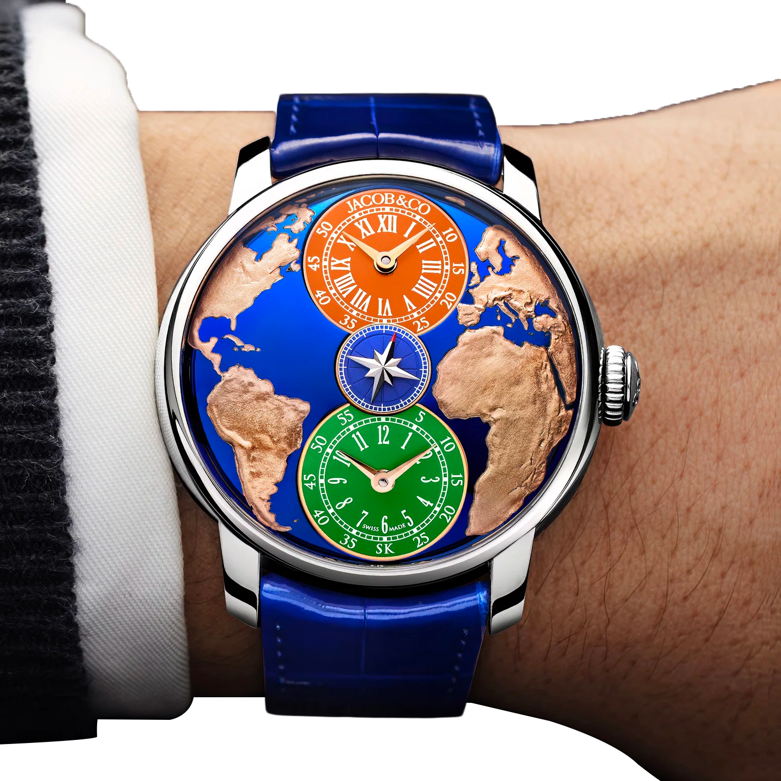 The World Is Yours Dual Time Zone Salman Khan 43mm Stainless Steel Automatic Winding DT100.10.AB.AA.ABALA