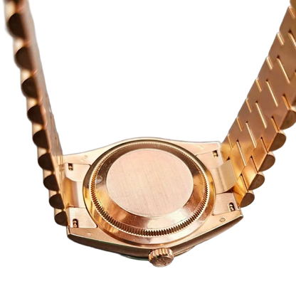 Day-Date 36mm Rose Gold 18K Chocolate Dial Ruby Diamond 118235