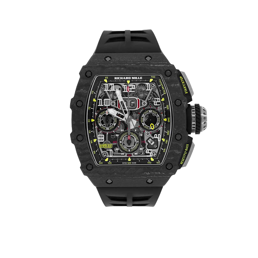 RM 11-03 Black NTPT, Skeleton Dial, 50 mm