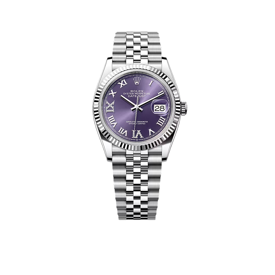 Datejust 36mm Steel and White Gold Purple VI & IX 126234