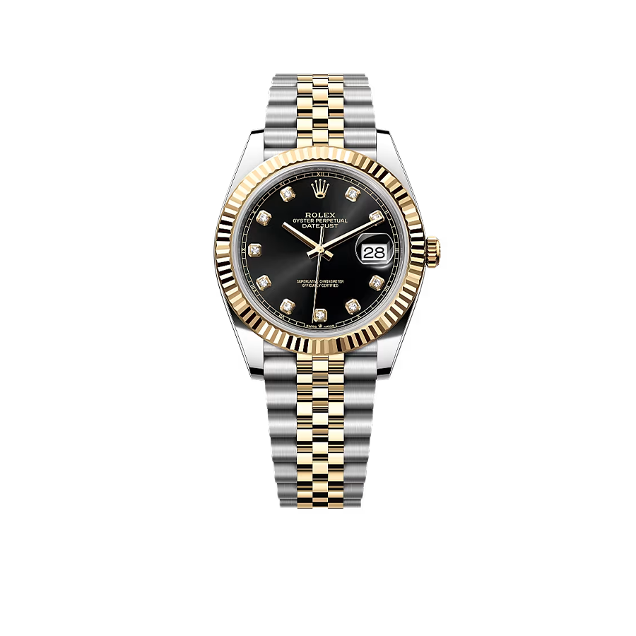 Datejust 41mm Stainless Steel Yellow Gold Black Diamond Dial Jubilee 126333-006