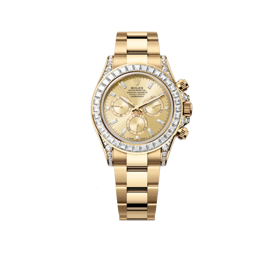 Daytona 18K Yellow Gold Gold Sundust Dial Diamond Bezel Oyster Bracelet 40 mm 126598TBR