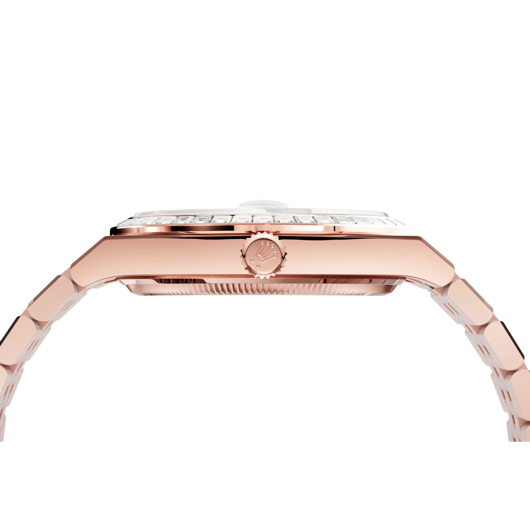 Land-Dweller Oyster 40mm Everosegold & Diamonds Intense White Honeycomb Motif Dial  127385TBR-0003