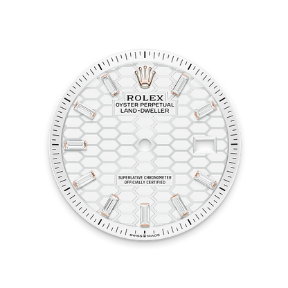 Land-Dweller Oyster 40mm Everosegold & Diamonds Intense White Honeycomb Motif Dial  127385TBR-0003