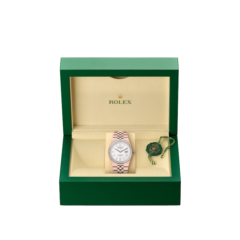 Land-Dweller Oyster 40mm Everosegold & Diamonds Intense White Honeycomb Motif Dial  127385TBR-0003