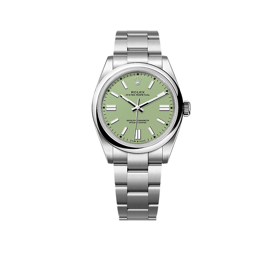 Oyster Perpetual 41mm Stainless Steel Pistachio Dial Men Watch 134300-0006 New 2025