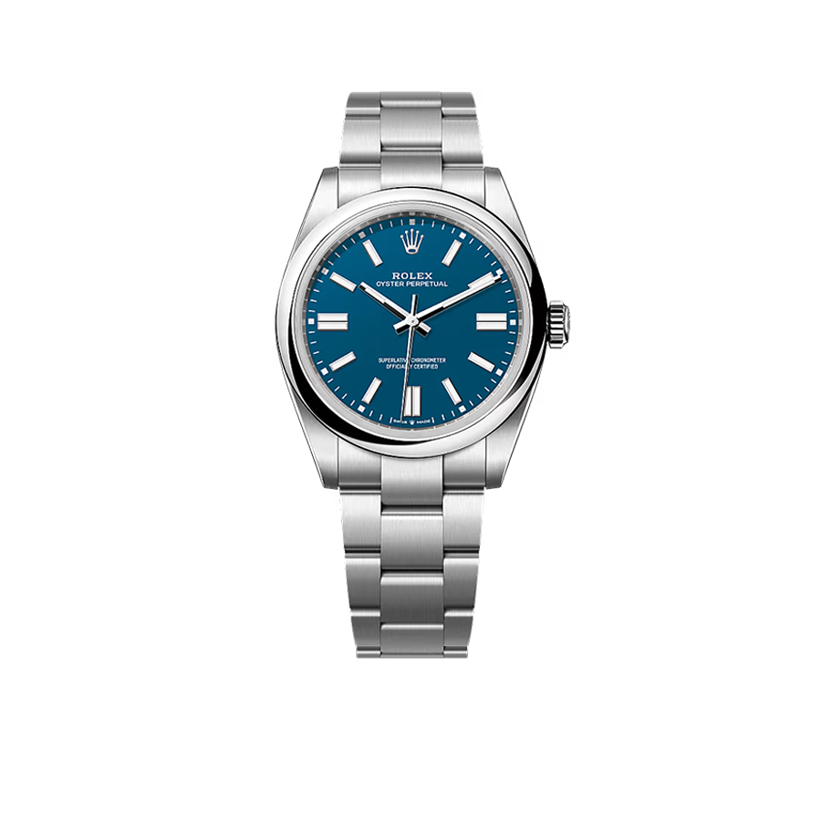 Oyster Perpetual 41mm Stainless Steel Med Blue Dial Men Watch 134300-0009 New 2025