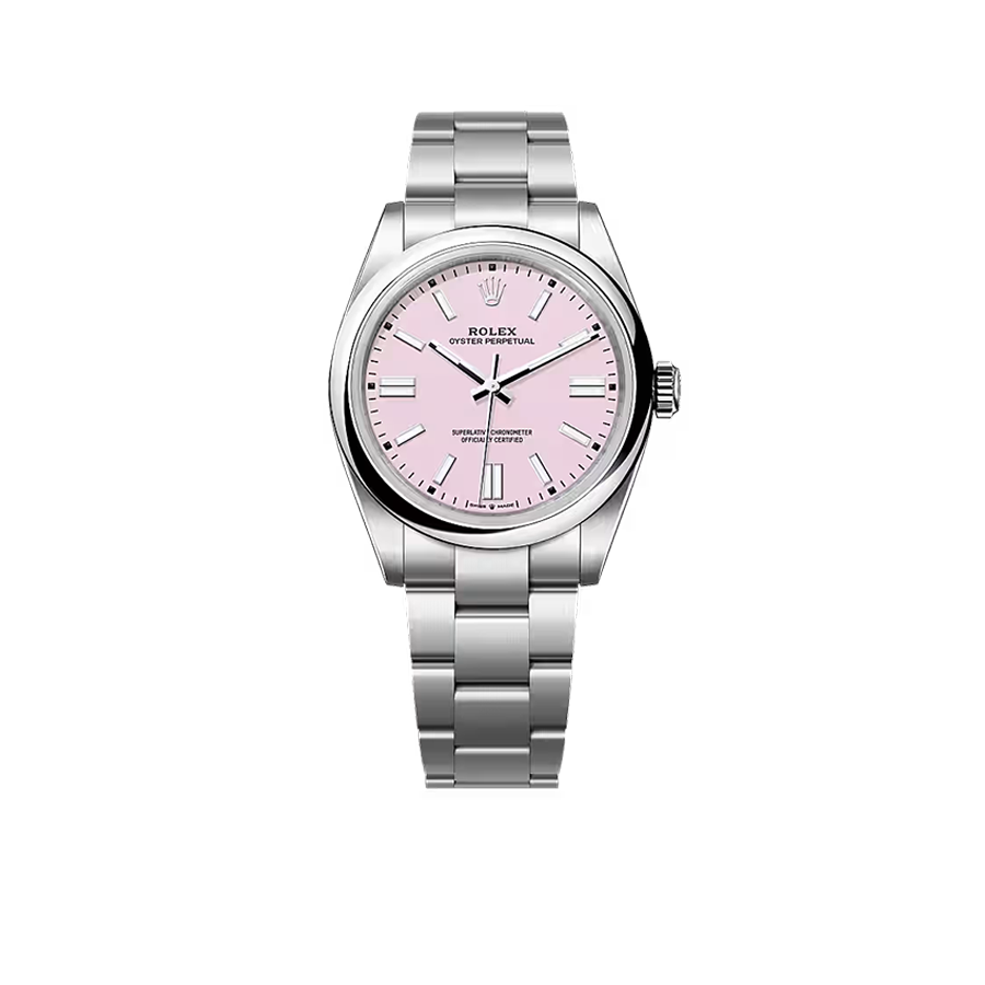 Oyster Perpetual 41mm Stainless Steel Candy Pink Dial Men Watch 134300-0013 New 2025