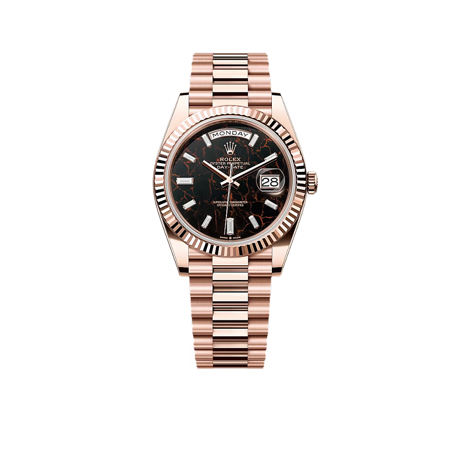 Day Date President 40 mm Everose Gold Eisenkiesel Diamond Dial 228235