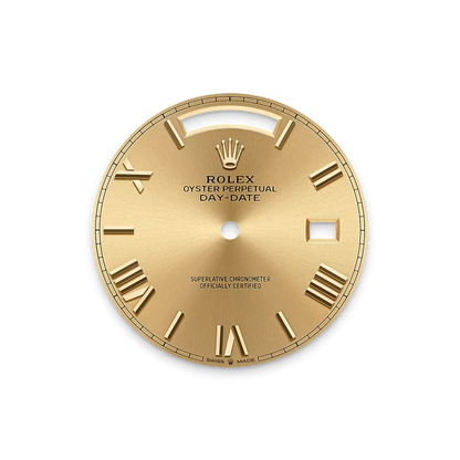 Day-Date 40 228348RBR Yellow Gold Diamond Bezel Champagne Roman Dial