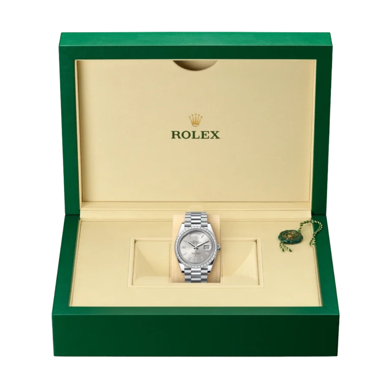 Day-Date 40mm Silver Dial 18 kt White Gold Diamonds 228349RBR-0001