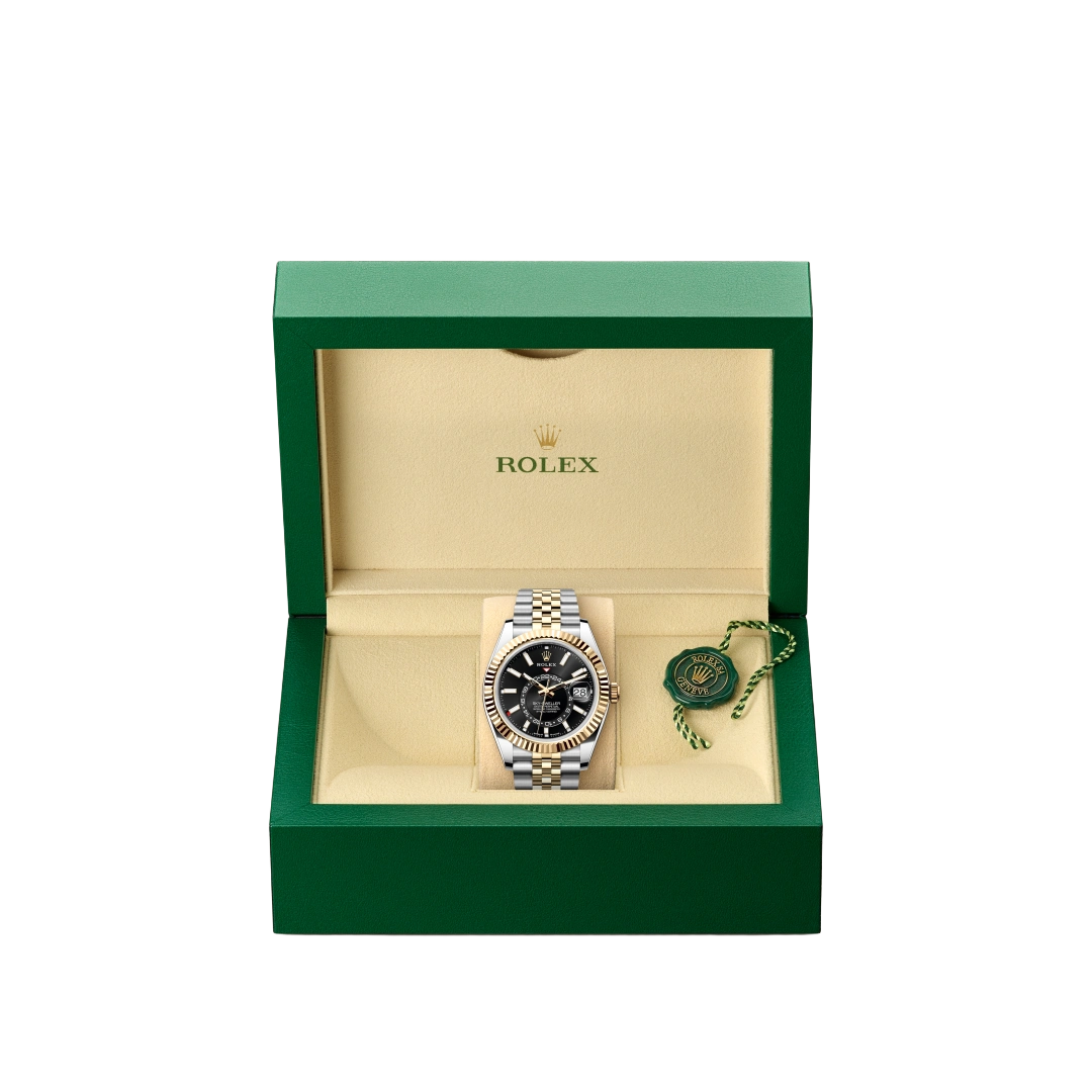 Sky-Dweller 42 mm Oyster, Oystersteel and Yellow Gold 336933 Bright Black